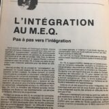 L'intégration au M.E.Q. Pas à pas vers l'intégration (1 de 3)
