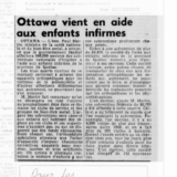 Ottawa vient en aide aux enfants infirmes