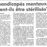 Les handicapés mentaux doivent-ils être stérilisés?