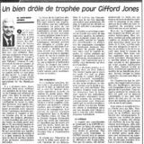 Un bien drôle de trophée pour Gifford Jones