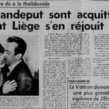 Pour un meurtre dû à la thalidomide - Les Vandeput sont acquittés et tout Liège s'en réjouit (1 de 2)